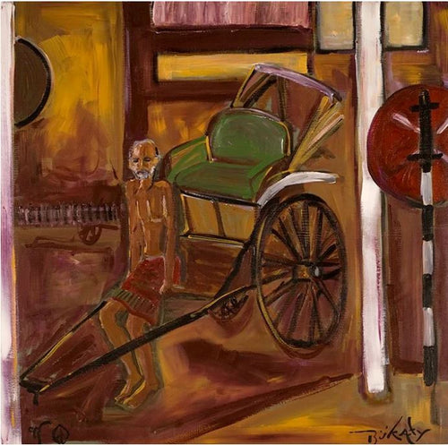 Foot Rickshaw - Print by Artist John Bukaty