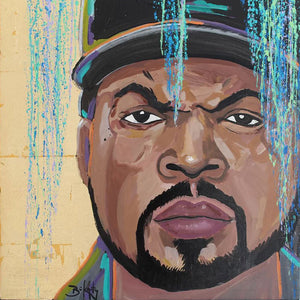 Cube - Original Painting of Ice Cube by John Bukaty