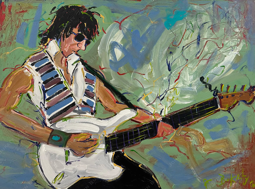 Jeff Beck at Jazz Fest 2011 - Original Painting by John Bukaty | 30