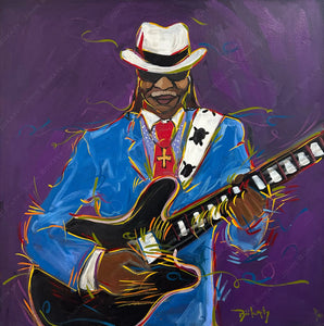Little Freddie King - Original Painting by John Bukaty | 30" x 30" | Acrylic on Canvas - John Bukaty Artist