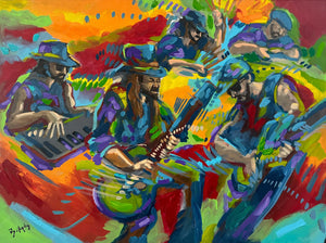 Lukas Nelson and Promise of the Real - Original Painting by John Bukaty | 36" x 48" | Acrylic on Canvas | 2019 - John Bukaty Artist