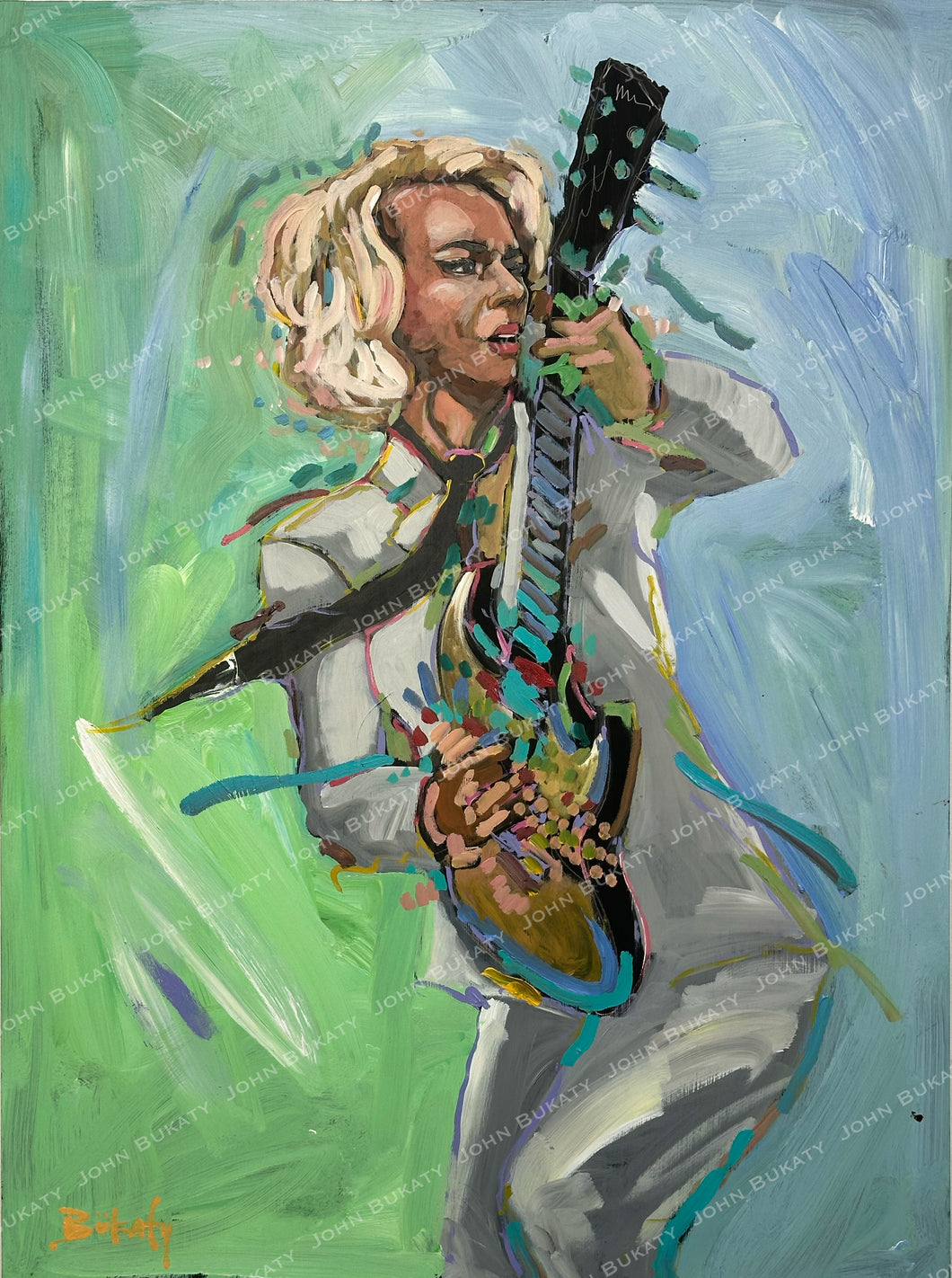 Samantha Fish at Jazzfest 2025 - Original Painting by John Bukaty | 30