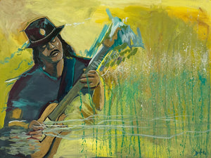 Santana at Jazz Fest 2019 - Original Painting by John Bukaty | 36" x 48" | Acrylic on Canvas - John Bukaty Artist