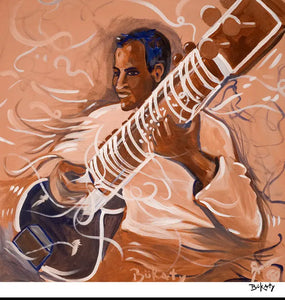 Sitar Player - Print by Artist John Bukaty