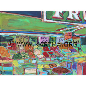 Fruit Stand - print by Artist John Bukaty