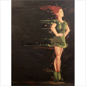 Lady of Red - print by Artist John Bukaty