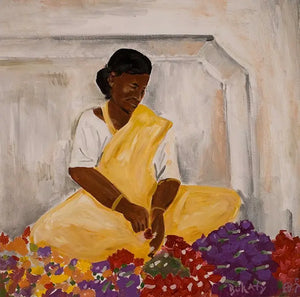 Flower Lady - Print by Artist John Bukaty