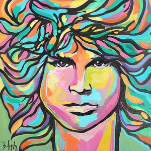 Lizard - Original Painting of Jim Morrison by Artist John Bukaty.