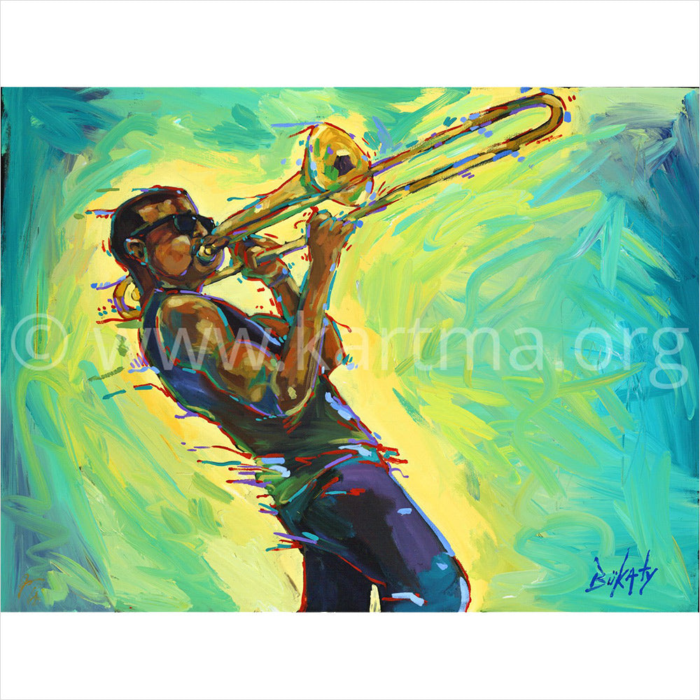 Trombone Shorty at Shorty Fest 2014 - print by John Bukaty