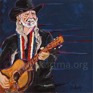 Willie Nelson print by Artist John Bukaty